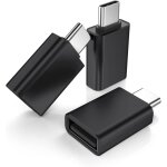 Noir - 3pcs usb c male to usb 3. 0 female adapter 3 pack, thunderbolt 3 type c otg key converter for ...