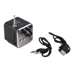 Le noir - mini rcepteur radio avec usb, haut - parleurs portables avec radio fm, support numrique, ...