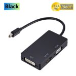 Le noir - pzzpss 3 en 1 mini displayport dp mle vers dvi hdmi vga femelle audio adaptateur display port ...
