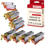 Nopan - ink - x10 cartouche compatible pour lexmark 105 xl 105xl noir (x4) + cyan (x2) + magenta (x2) ...
