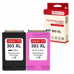 Nopan - ink - x2 cartouches compatibles pour 303xl 303 xl (t6n04ae + t6n03ae) noir + couleur pour hp ...