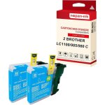Nopan - ink - x2 cartouche compatible pour brother lc 980 xl lc980xl cyan soleil