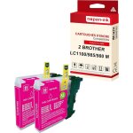 Nopan - ink - x2 cartouche compatible pour brother lc 980 xl lc980xl magenta soleil