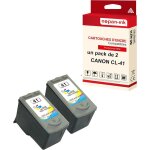 Nopan - ink - x2 cartouche compatible pour canon cl - 41 xl cl - 41xl cyan + magenta + jaune 0617b001 ...