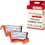 Nopan - ink - x2 cartouche compatible pour lexmark 100 xl 100xl magenta