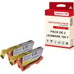 Nopan - ink - x2 cartouche compatible pour lexmark 105 xl 105xl jaune