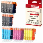Nopan - ink - x20 cartouche compatible pour canon 520 xl - 521 xl 520xl - 521xl noir (x4) + cyan (x4) ...