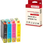 Nopan - ink - x4 cartouche compatible pour epson t16 xl t16xl noir + cyan + magenta + jaune stylo plume ...
