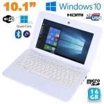 Notebook 10. 1' mini pc ordinateur portable windows 10 intel 2 go + 32 go blanc yonis