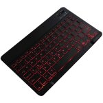 Nouveau - clavier bluetooth avec 7 couleurs rtro - clair, clavier pleine grandeur mince rechargeable ...