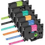 Nouvelhorizonstore - 6x compatible ruban remplacement pour brother p - touch tz tze 12mm x 8m 0, 47 lamin��s ...