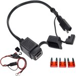 Nouvelhorizonstore - chargeur usb sae vers cable adaptateur 2, 1 a port ��tanche, fusible en ligne, moto ...