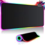 Nsiecd - tapis de souris gaming rgb xxl (800 x 300 mm), 14 effets d'�clairage led, etanche, antid�rapant, ...