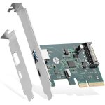 Nuek - carte d'extension pcie vers usb 3. 2 gen2 10 gbps, 2 ports 10 gbps usb type - a et type - c, alimentati ...