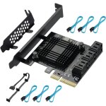 Nuek - carte pcie 4x sata 6 ports, avec 6 câbles sata et support a profil bas, contrôleur pcie vers sata ... Nuek - carte pcie 4x sata 6 ports, avec 6 câbles sata et support a profil bas, contrôleur pcie vers sata ...