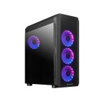 Boitier pc moyen tour atx chieftec scorpion 4 rgb avec panneau vitr - noir