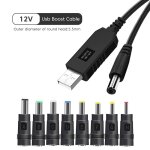 Olaf - cble d'alimentation usb vers dc, 5v  12v, convertisseur boost, 8 cave, usb vers dc jack, cble ...