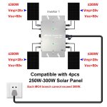 Onduleur de raccordement au reseau 1200w / 220v etanche ip65 mppt dc28 - 50v entre pv ac80 - 160v sortie ...