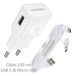 Pour oppo - adaptateur prise chargeur secteur samsung original origine compatible oppo a2 a3s a5s a7 ...