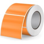 Orange etiquette thermique 50x50 mm rouleau vinyle autocollant etiquette d'imprimante rectangulaire impermabl ...