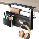 Organiseur de rangement latéral de bureau, support pour ordinateur portable a clipser sur etagère de ... Organiseur de rangement latéral de bureau, support pour ordinateur portable a clipser sur etagère de ...