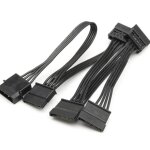 Other black 4pin vers sata 15pin adaptateur 1  5 rpartiteur disque dur cble d'extension d'alimentation ...