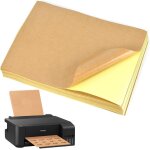 Oupp - 100 pcs papier autocollant imprimante a4 papier autocollant en papier kraft imprimable papier ...