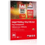 Oupp - a4 film transparent autocollant imprimable vinyle 10 feuilles pour jet d'encre