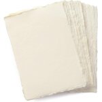 Oupp - papier mixte a4 crme fait a la main avec bord frang - 21 x 30 cm - 150 gsm - papier textur ...