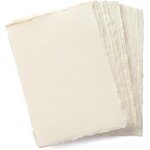 Oupp - papier mixte a5 crme fait a la main avec bord frang - 21 x 15 cm - 150 gsm - papier textur ...