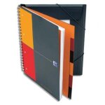 Oxford cahier organiserbook couverture polypropylne orange  spirale 160 pages perfores 80g lign 6 ...
