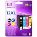 Pack 10 cartouche encre renard 1285 c13t12854011 compatible pour epson 305f 305fw 125 130 230 noir cyan ...