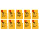 Kodak lot de 10 cartes m�moire micro sdxc 32 go premium � classe 10 uhs - i � vitesse elev�e et fiabilit� ...