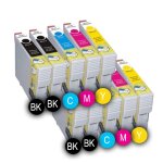 Pack 10 x cartouches d'encre inkpro compatibles multicolorese t1281 bk - t1284 y for epson stylus sx125 ...
