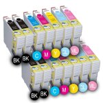 Pack 14 x cartouches d'encre inkpro compatibles multicolorese t0801 bk - t0804 y for epson stylus photo ...