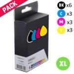 Pack de 15 cartouches d encre g�n�riques hp 364xl noires et couleurs (n9j74ae x3)