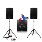 Pack 1512 sonorisation 2000w caisson bi - amplifi + cl usb 32g