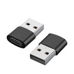 Adaptateurs usb - c vers usb pour le transfert de donn�es et chargement, pack de 2 le noir