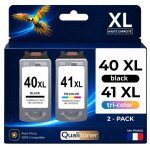 Pack de 2 cartouches compatible pour canon pg40 cl41 noir et couleur