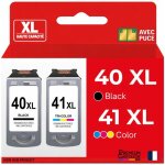 Pack de 2 cartouches compatible pour canon pg40 cl41 noir et couleur