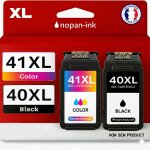 Pack de 2 cartouches compatible pour canon pg40 cl41 noir & couleur nopan - ink