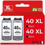 Pack de 2 cartouches compatible pour canon pg40 noir