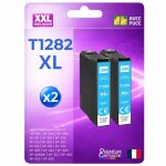 Pack 2 cartouche encre 1282 t1282xl c13t12824011 compatible pour epson 305f 305fw 125 130 230 cyan haute ...