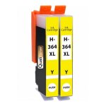 Pack 2 cartouches encre 364xl 364 xl compatible pour hp jaune haute capacit� avec puce 1300 pages