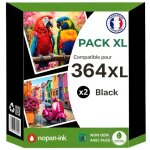 Pack 2 cartouches encre 364xl 364 xl compatible pour hp noir haute capacit� avec puce 650 pages