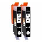 Pack 2 cartouches encre 364xl 364 xl compatible pour hp noir haute capacit� avec puce 650 pages