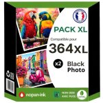 Pack 2 cartouches encre 364xl 364 xl compatible pour hp noir photo haute capacit� avec puce 435 pages ...