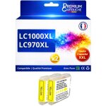 Pack 2 cartouche lc970 lc1000y compatible pour brother dcp 130c 135c 150c jaune haute capacit� avec puce ...