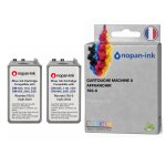 Pack de 2 cartouches compatible pour pitney bowes 793 - 5bi bleu postal nopan - ink 35 ml