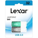 Pack de 2 cles usb lexar jumpdrive s60 32 go noir et vert